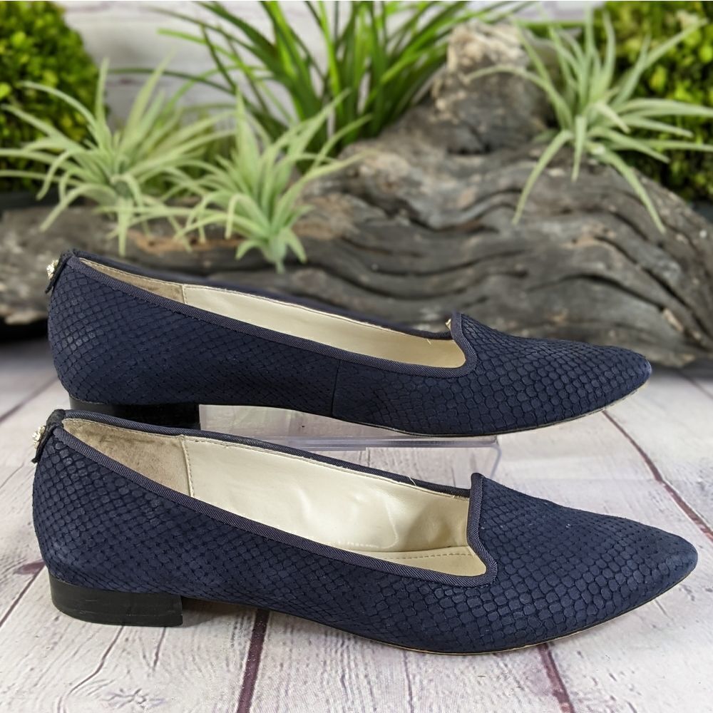 Anne Klein Akoni Snakeskin Pointed Toe Flats - Picture 3 of 9